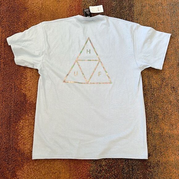 HUF Triple Triangle T-Shirt Sky Blue Size XL - Picture 6 of 6